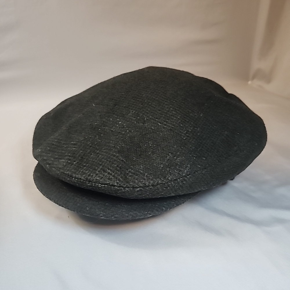 Newsboy Cabbie Cap Gray Black Cashmere Wool Blend Made In Italy size M